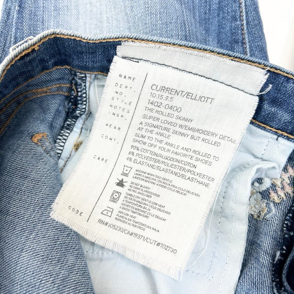 Current Elliot Jean Embroidered The Rolled Skinny Size 26 - Picture 7 of 7